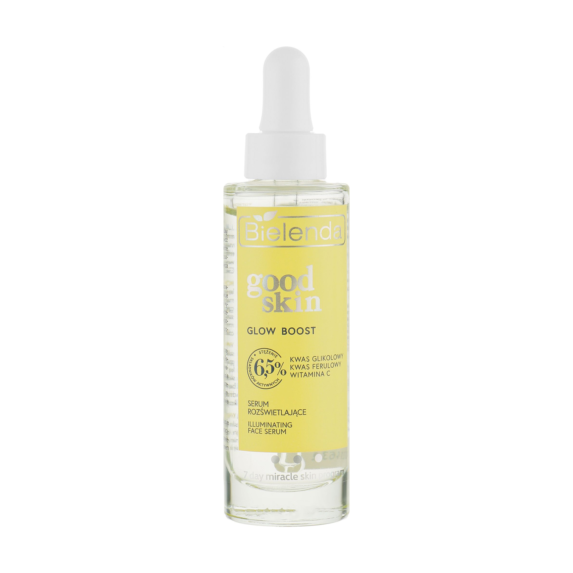 Освітлювальна сироватка для обличчя Bielenda Good Skin Glow Boost Illuminating Face Serum з гліколевою кислотою, 30 мл
